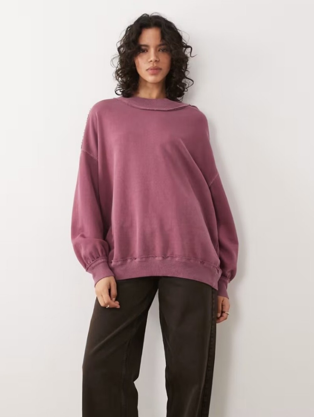 NWT Free People palm springs turtle pullover sweater in damson purple- Size S